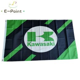 Accessoires Japon Kawasaki Motos Drapeau 2 pieds * 3 pieds (60 * 90 cm) 3 pieds * 5 pieds (90 * 150 cm) Taille Décorations de Noël pour la maison Drapeau Bannière Cadeaux