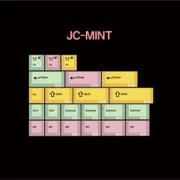 Accesorios JC Studio Mint Colorful KeyCaps Acentos Teclado mecánico Perfil de cereza Teclado PBT Dye Sub