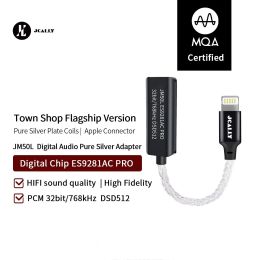 Accessoires JCALLY JM50 USB C DAC JM50L Lightning adaptateur de décodage Audio câble Type C à 3.5mm décodage écouteurs amplificateur MQA ES9281AC pro