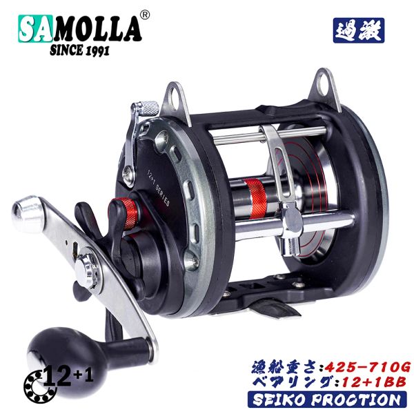 Accessoires Jigging Fishing Reel Max Drag 28 kg Trolling Drum Reel Carp main droite pesca Baitcasting Reels Boat Sea Moulinet Peche en Mer