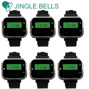 Accessoires Jingle Bells 6 Watch Pager Receiver Système d'appel sans fil pour le système de restauration Système d'appel Table Bouton d'appel de cloche