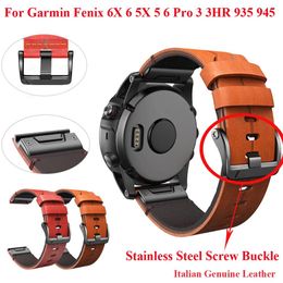 Accessoires JKER 26 MM 22 MM Lederen Quickfit Horlogeband Band voor Garmin Fenix 6X 6 Fenix 5X 5 3 3HR 945 935 Horloge Easyfit Polsband