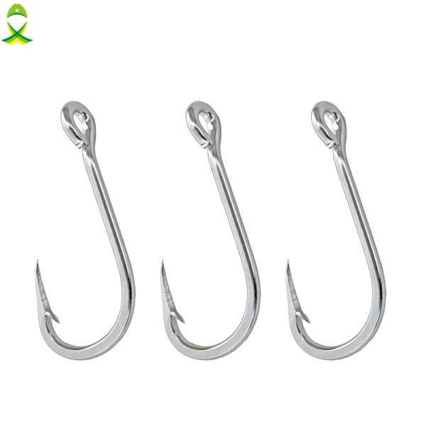 Accesorios JSM 15 PC/LOT Hooks de pesca de acero inoxidable para agua de agua salada Atún marga marina Tackle de pesca de hielo Tamaño3/013/0