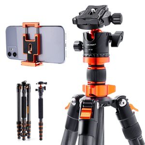 Accesorios K F Concept Trípode para cámara monopié de carbono de 67 pulgadas con cabezal de bola de 360 ​​grados Trípode compacto profesional para DSLR para cámara Sony