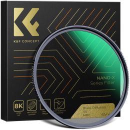 Accessoires KF Concept 67mm Nano X Black Mist 1/4 Filtre de lentilles de caméra avec des effets spéciaux en revêtement vert résistant aux rayures pour la vidéo de la prise de vue