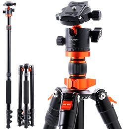 Accessoires K F Concept Camerastatieven Aluminium reisvlog DSLR-statief Monopod met 360 graden panorama-balhoofd Belastbaar tot 10 kg