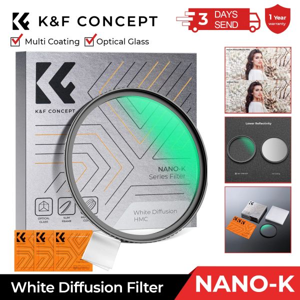 Accessoires KF Concept New White Pro Mist Filter Cinematic Effect Filtre avec 18 revêtements multicouches pour la photographie de paysage canon Nikon