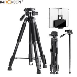 K F Concept Trépied portable 70"/177 cm Trépied de voyage extérieur compact en aluminium pour caméra vidéo monopode avec panoramique pivotant à 3 voies