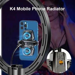 Accessoires K4 Téléphone mobile Radiateur semi-conducteur Affichage de la température de refroidissement à double refroidissement Téléphone de chaleur refroidisseur pour les pièces Samsung Xiaomi