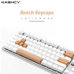 Accessoires Kashcy Solid Wood Beech KeyCaps voor mechanisch toetsenbord met OEM -profielhoogte Wooden KeyCap Spatebar ESC