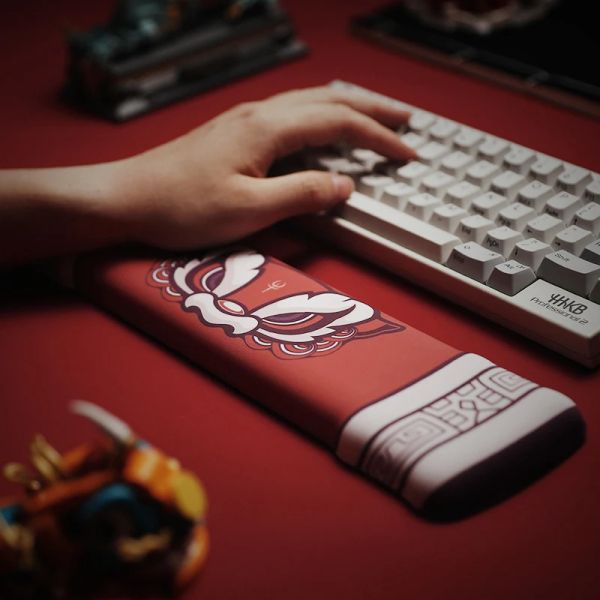 Accessoires kawaii mignon lion mémoire mousse clavier poignet repos red souris pad cartoon ergonomic silicone antislip for Gamer Writer Programmer