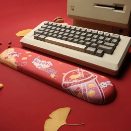 Accessoires kawaii toetsenbordpolstel parelmelk thee schattig traagschuim muis kussen cartoon ergonomische siliconen antislip voor schrijverprogrammeur