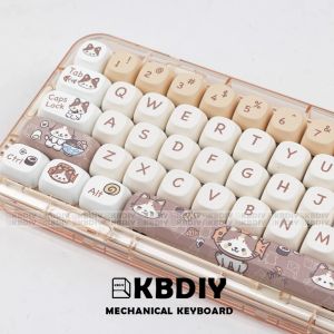 Accessoires KBDIY 142 KEYS MOA PROFIEL KEYCAP ISO Mac Cute Cat Square Dyesub Custom DIY Mechanical Keyboard PBT KeyCap Gaming Accessories