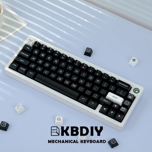 Accessoires KBDIY GMK KEYCAP SA Profil WOB Black White PBT KEycaps Double Shot 159 Cape-clés Ensemble pour le clavier de jeu mécanique GMK67 K500