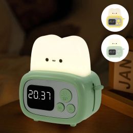 Accessoires Kid Alarmklok Led Night Light Digitale klok Wake Up Orologio voor thuisslaapkamer Bedtimer Leuke Luminous Bread Reminder Reloj
