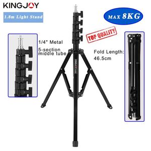 Accessoires KINGJOY 1,8 m Light Stand Statief Max. belasting tot 8 kg voor mobiele telefoon Live-uitzending Rack Invullicht TV-station Studio Fotostatieven