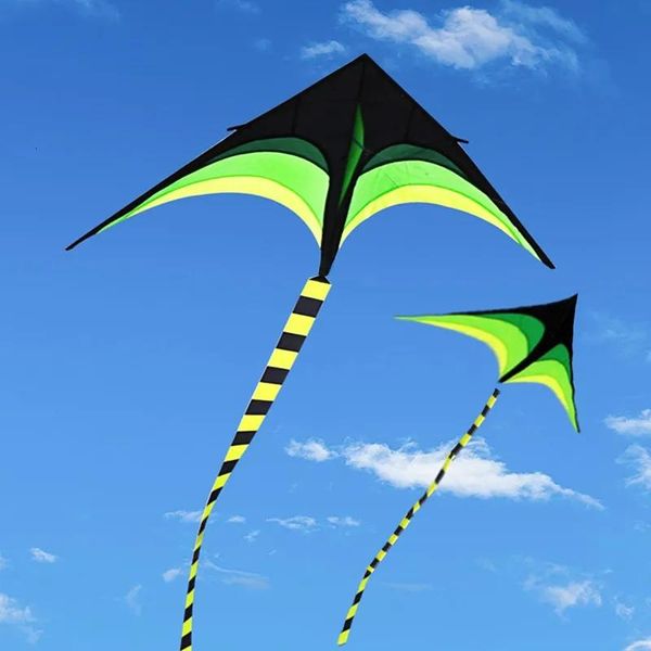 Acessórios kite acessórios 160cm de alta qualidade primário dublê kite com linha roda grande delta kite cauda brinquedo ao ar livre pipas para crianças adulto