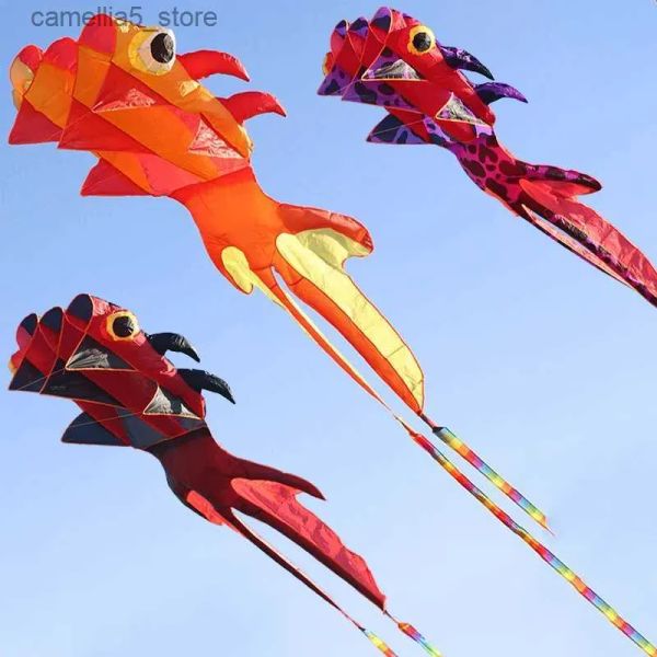 Accessoires accessoires de cerf-volant 8m 3D Kite Kite Big Bigfishfish Adult Outdoor Large Voltail Voltail Kites faciles à voler Mat d'étanchéité résistante à la déchirure