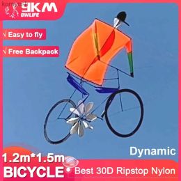 Accessoires Kite Accessoires 9 km Dynamic Bicycle Kite 1,2 m * 1,5 m Ligne Laundry Single Line Kite For Kite Festival 30D Ripstop Nylon avec BA