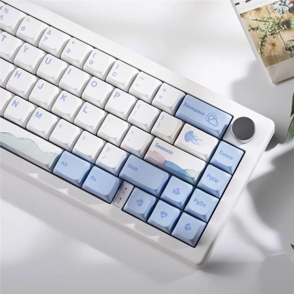 Accessoires Kjoew 133 touches XDA Profil Keycap Ocean Whale Thème PBT KEYCAPS MIGLE ANIME PBT CLACES COUPS POUR l'interrupteur de capuchon de clavier mécanique