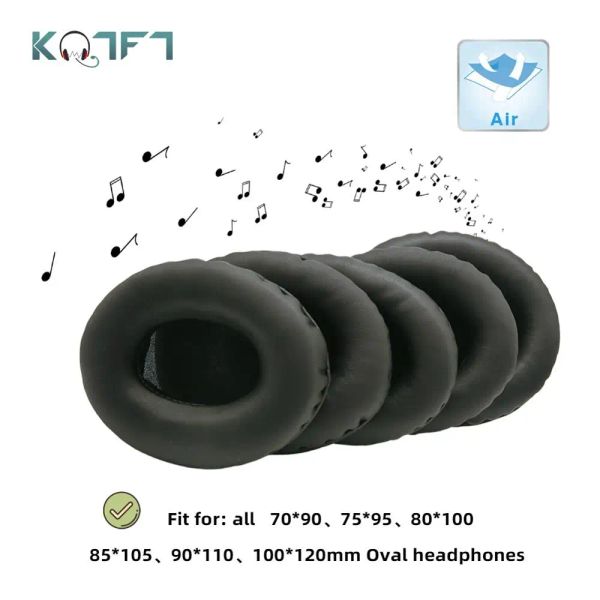 Accessoires KQTFT toutes tailles noir coussinets d'oreille de remplacement universels pour 90*70 95*75 100*80 105*85 110*90 120*100mm pièces d'écouteurs ovales