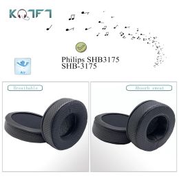 Accessoires kqtft ademende stijl lederen vervangende earpads voor philips shb3175 shb3175 hoofdtelefoon onderdelen oorblokkussen kussenbekers