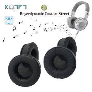 Accessoires KQTFT Oreillettes de remplacement en peau protéique pour écouteurs Beyerdynamic Custom Street Coussinets d'oreille Pièces Housse de protection antibruit Tasses de coussin