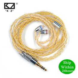 Accessoires KZ Oortelefoon Goud Zilver Gemengde plated Upgrade kabel Hoofdtelefoon draad voor Originele ZS10 Pro ZSN ZS10 AS10 AS06 ZST ES4 ZSN Pro AS16