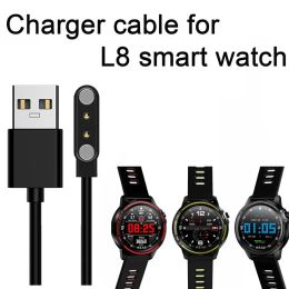 Accessoires L8 Smart Watch Charger 2Pin Ligne de chargement magnétique 100% Chargeur de charge d'origine Chargeur Smart Produit accessoires pour L8 Watch