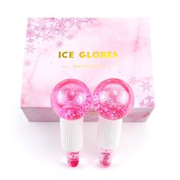 Accessoires Grande beauté Hockey sur glace énergie boule de cristal refroidissement du visage Globes de glace vague d'eau Massage du visage et des yeux soins de la peau 2 pièces avec boîte