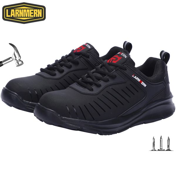 Accessoires LARNMERN Chaussures de sécurité Chaussures à bout en acier pour hommes femmes Anti-écrasement Anti-crevaison Chaussures de travail légères antidérapantes Baskets de sécurité