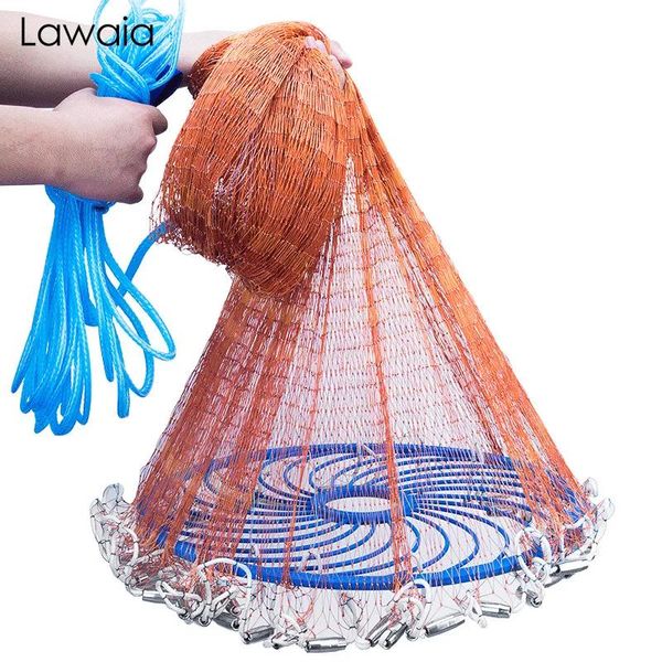 Accessoires Lawaia Landing Net Fish Cast Net Fishing Network Usa Fishing Trap Handthrow Fly Fish Network with Iron Dinkers Netting Fish Net