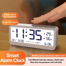 Accesorios LCD Clock de alarma digital MUTE MUTE TEMPERATURA DEL CALENDAD DE HUMIDAD SEMANA DEL CALENDAR