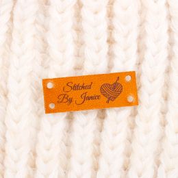 Accessoires Étiquettes en cuir, étiquettes en cuir personnalisées, étiquettes à tricoter pour chapeaux, étiquettes à tricoter, étiquettes au crochet, pour cadeaux manuels (PB3201)
