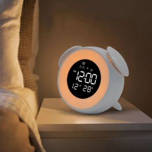 Accessoires LED Digitale slimme wekker Leuke nachtlicht USB Bekleedbaar kind Snooze Alarm Clock Kid Gift Digital Led Clock