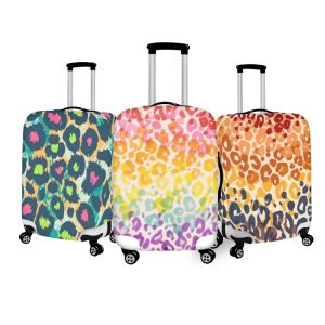 Accessoires luipaard huidontwerp verwijderbare bagageklep kofferafdekkingen voor 18 tot 32 inch bagagekasen reisaccessoires elastische trolley