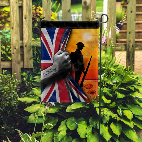 Accesorios Para que no olvidemos la bandera de veteranos del Reino Unido Impresión completa en 3D Banderas de jardín Decoración de la casa colgante Impresión a doble cara 05