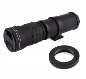 Accessoires LightDow 420800mm f/8.316 Super Telefoto Manual Zoomlens + T2 T Monteerringadapter voor digitale camera's