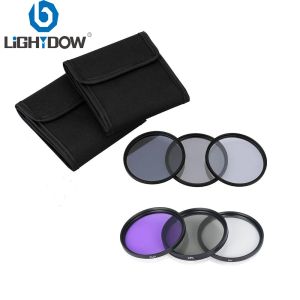 Accessoires Lightdow 6 in 1 Kit de filtre d'objectif UV + CPL + FLD + ND 2 4 8 49mm 52 mm 55 mm 58 mm 62 mm 67 mm 72 mm 77 mm pour lentille de la caméra Nikon Cannon Nikon