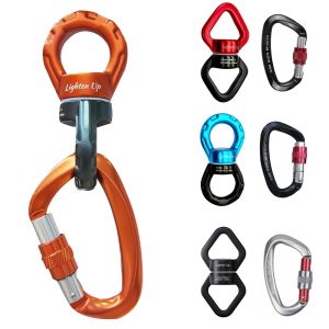 Accessoires Lighten Up Fitness CLIMB 30KN CARABIN Universele Ring Gimbal Ring Roterende Connector Rotatie Hangmat Schommel Spinner Touw Draaibaar