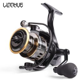 Accessoires Linnhue 2020 NIEUWE VISSING ROEL HE10007000 MAX DRAAG 10kg Reel Fishing 5.2: 1 Hoge snelheid metalen spoel Spining haspel zoutwater haspel