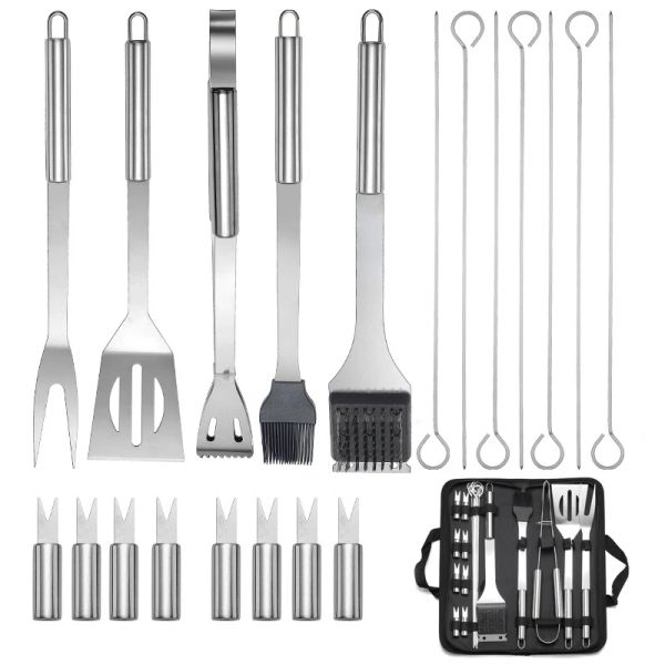 ACCESSOIRES LMETJMA 20PCS BBQ GRILL TOODS SET SECTURE ACCELLAGE HEURD DURT HEURS