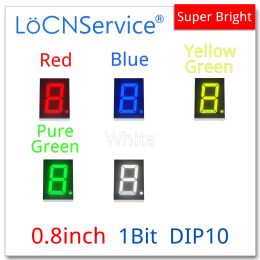 Accessoires LOCNSERVICE 30 stcs 0,8 inch digitale buis LED -display 1 bit roodgeel groen blauw witte gemeenschappelijke anode / kathode 7 segment 0,8 inch
