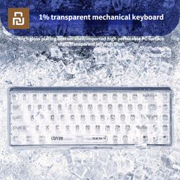 Accessoires Lofree 1% transparent sans fil Bluetooth Hotswap Keyboard Mechanical Desktop 68 Keys Clavier pour PC ACCESSOIRES DE JAPTOP PC LAPTOP