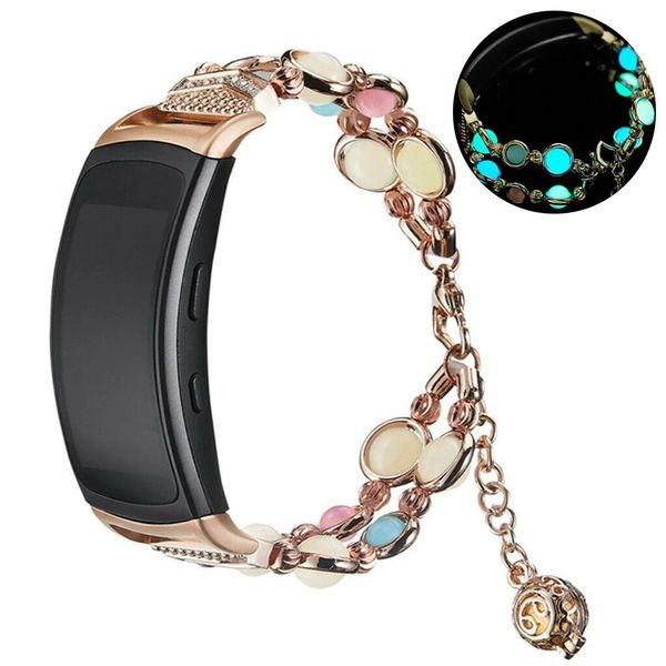 Accessoires perles lumineuses Bracelet Bracelet pour Samsung Gear Fit 2 Pro montre intelligente Bracelet en acier inoxydable pour Samsung Gear Fit 2 Correa