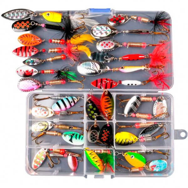Accessoires Lushazer Fishing Lure Lure Spinnerbait Wobbler BAITS Metal BAITS LUres Isca Artificiel Free with Box Lure Lure Spinner Bait