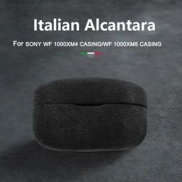 Accessoires Cuir de luxe Écouteur d'écouteur Bluetooth à la main pour Sony WF1000XM4 Couverture de processus alcantara italien pour Sony WF 1000XM5