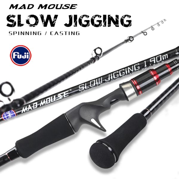 Accessoires Madmouse Slow Jigging Rod Japan Fuji Parties 1,9 m 12 kgs Poids de leurre 60150G PE0.82.5 TILLE DE BATE