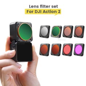Accessoires Filtre magnétique pour DJI Action 2 UV ND4 Filtre CPL NDPL Kit de filtres à objectif réglable pour DJI Osmo Action 2 Accessoires de caméra