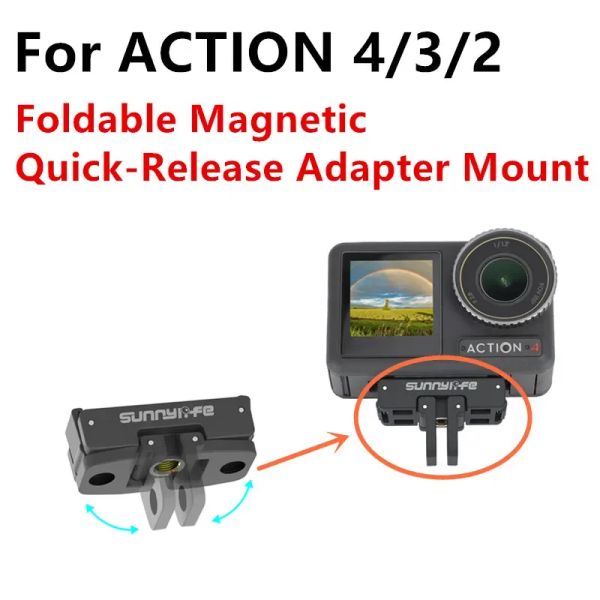 Accessoires Adaptateur de libération rapide d'aspiration magnétique pour DJI Osmo Action4 / Action 3 Board de libération rapide pliable Accessoires